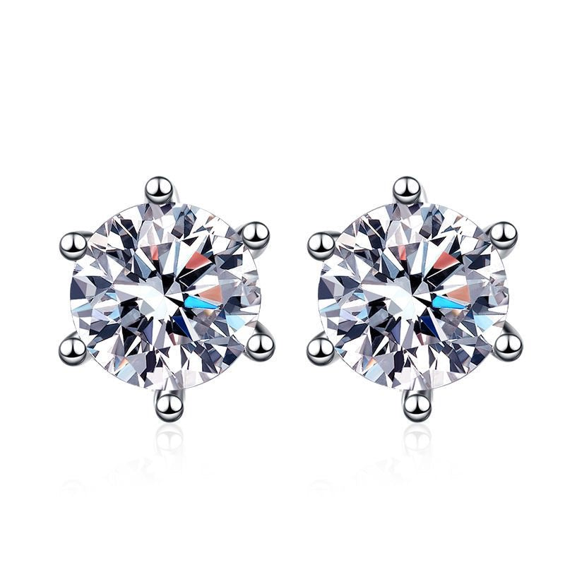 Six-Prong Moissanite Earrings