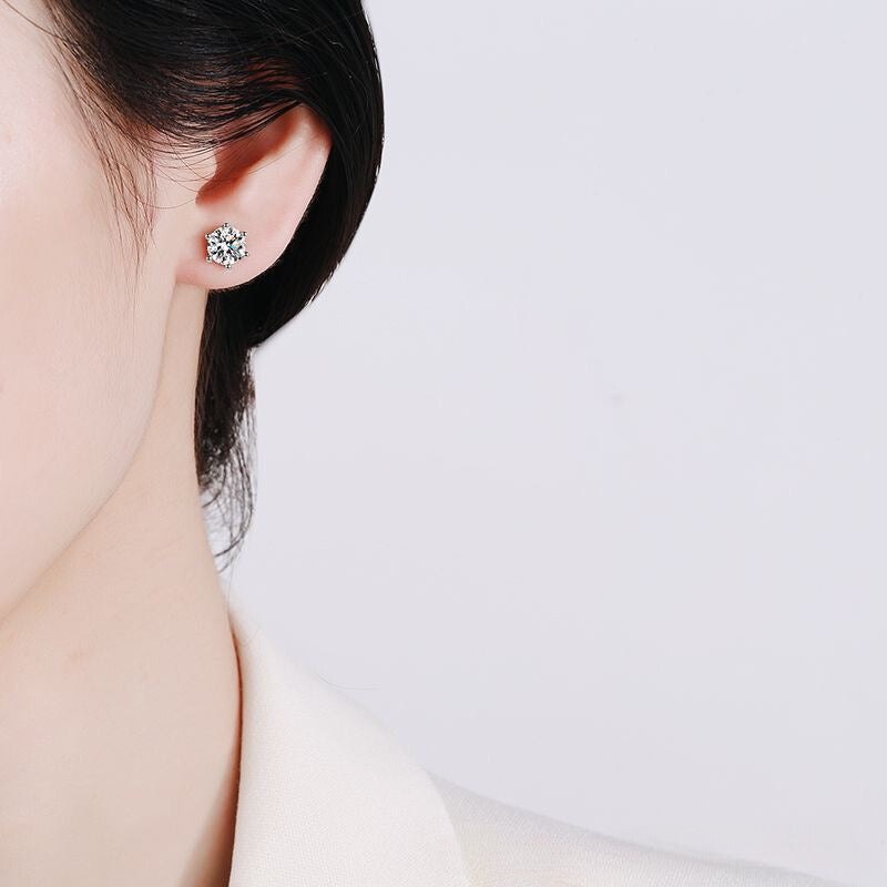 Six-Prong Moissanite Earrings