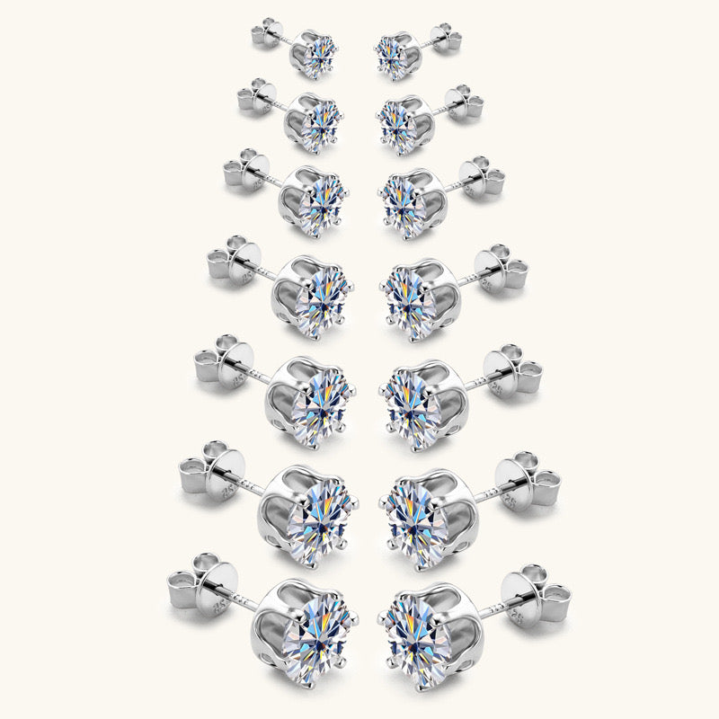 Six-Prong Moissanite Earrings