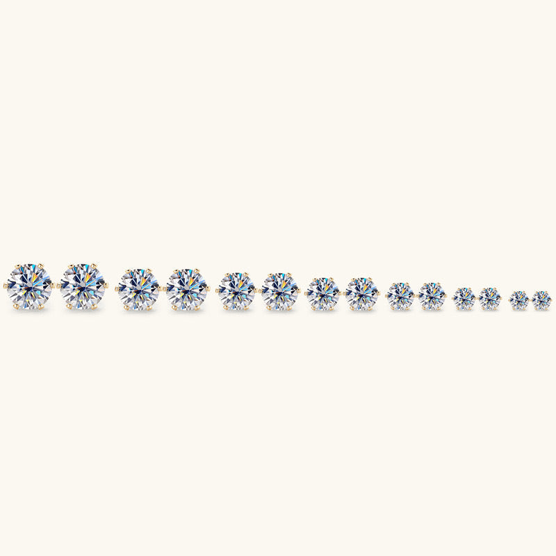 Six-Prong Moissanite Earrings