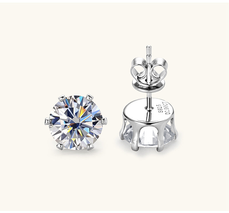 Six-Prong Moissanite Earrings