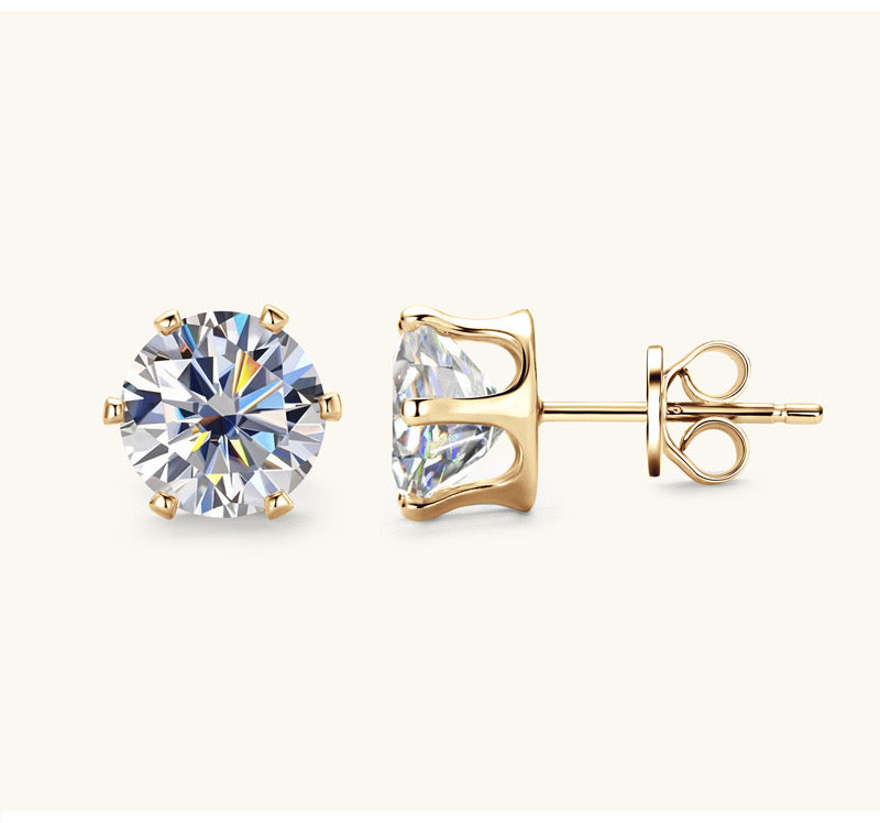Six-Prong Moissanite Earrings