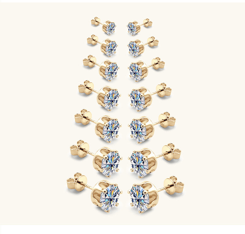 Six-Prong Moissanite Earrings