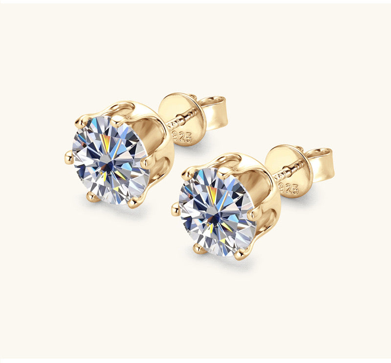 Six-Prong Moissanite Earrings
