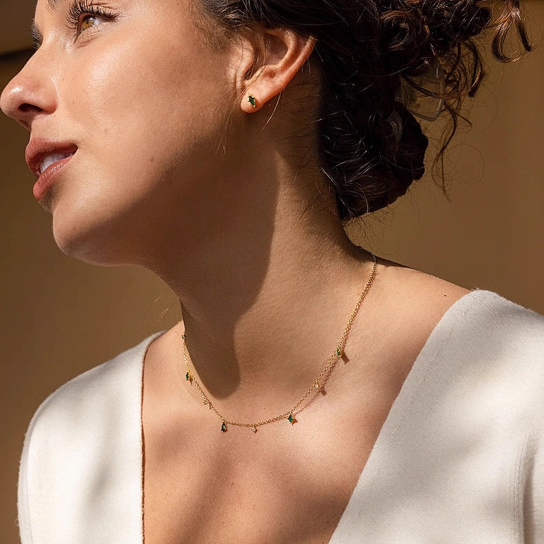 Emerald Droplet Necklace