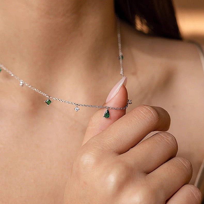 Emerald Droplet Necklace