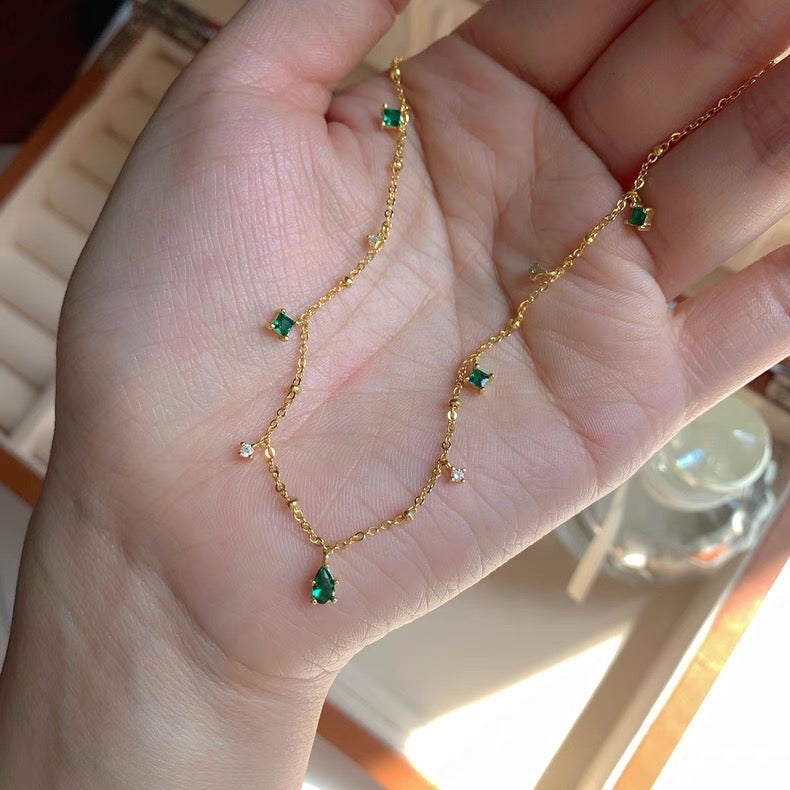 Emerald Droplet Necklace