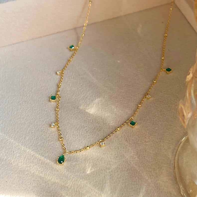 Emerald Droplet Necklace