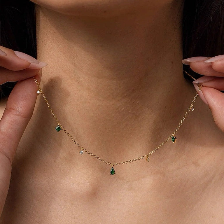 Emerald Droplet Necklace