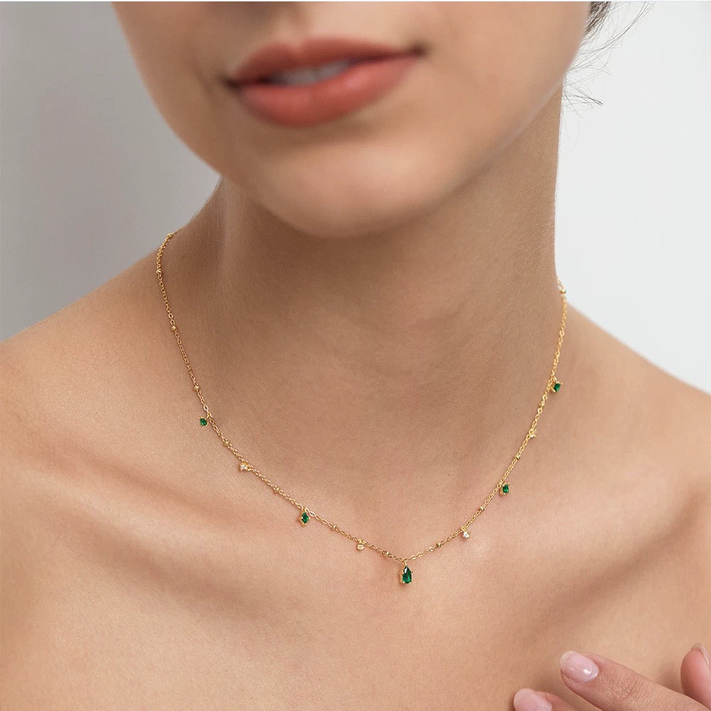 Emerald Droplet Necklace