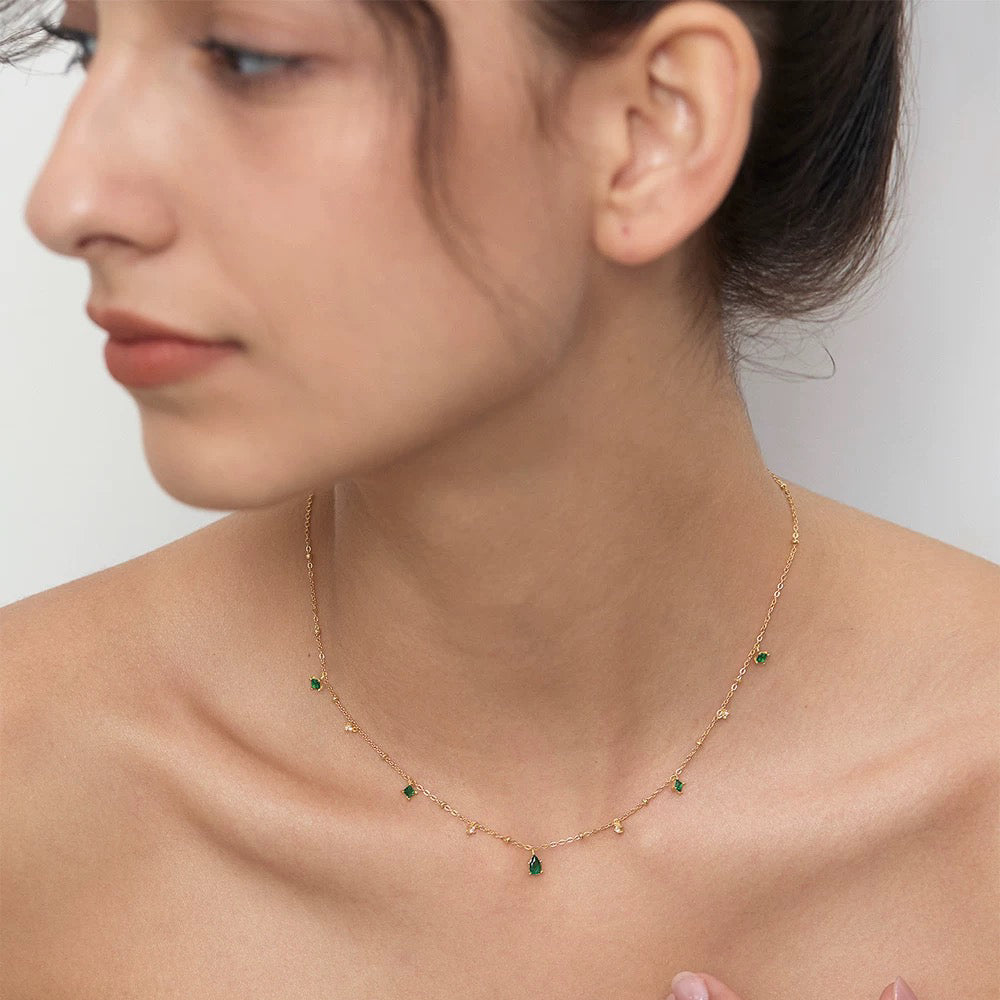 Emerald Droplet Necklace