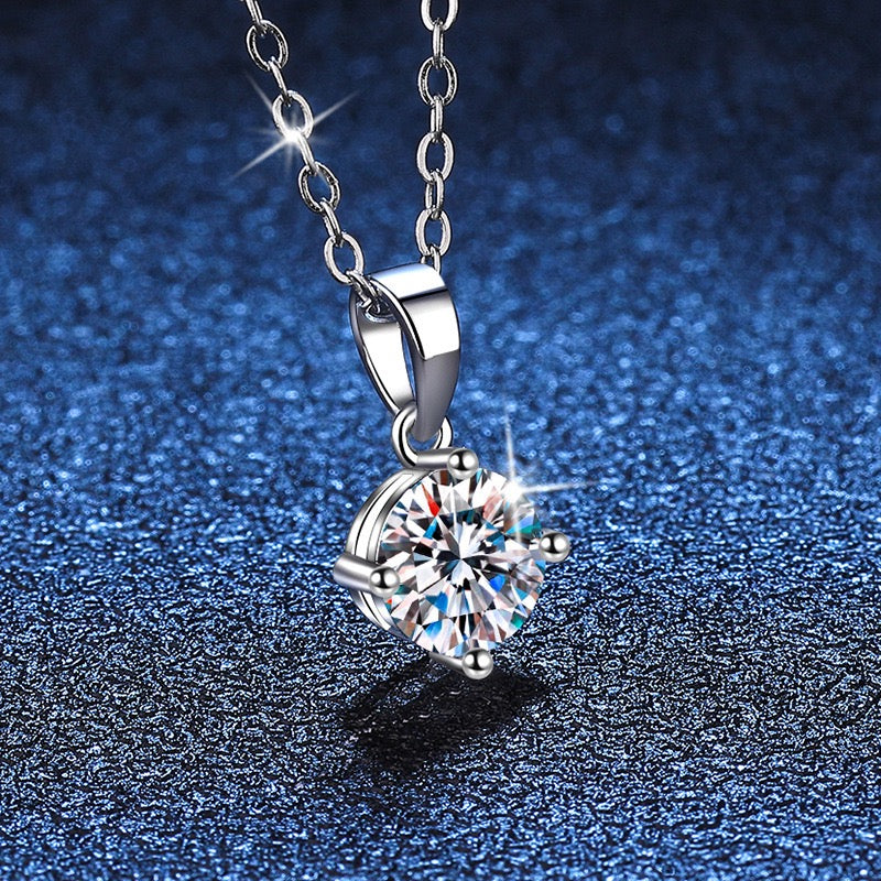 Four-Prong Moissanite Necklace