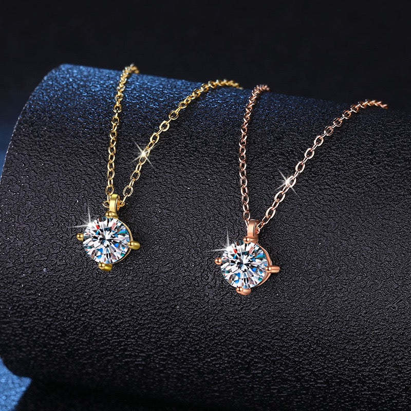 Four-Prong Moissanite Necklace