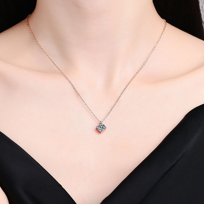 Four-Prong Moissanite Necklace