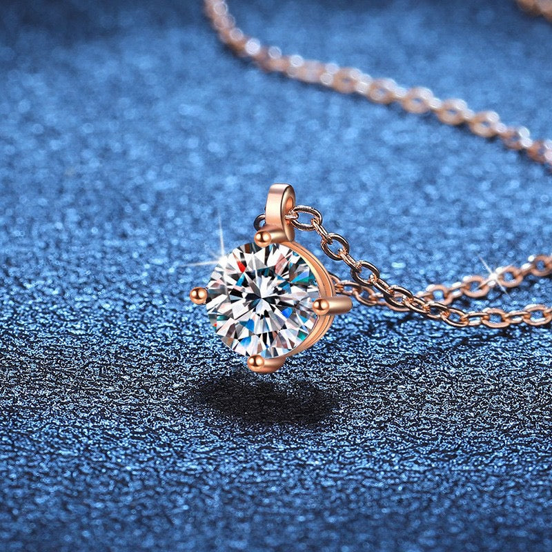 Four-Prong Moissanite Necklace