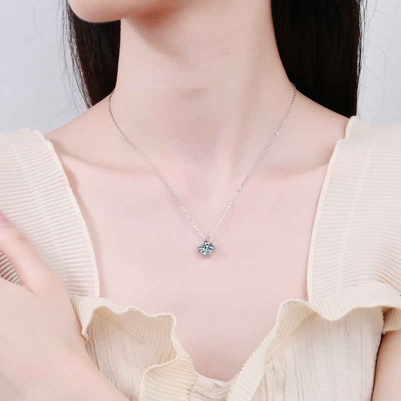 Four-Prong Moissanite Necklace