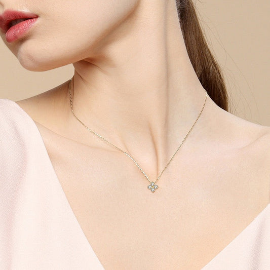 Moissanite Clover Necklace