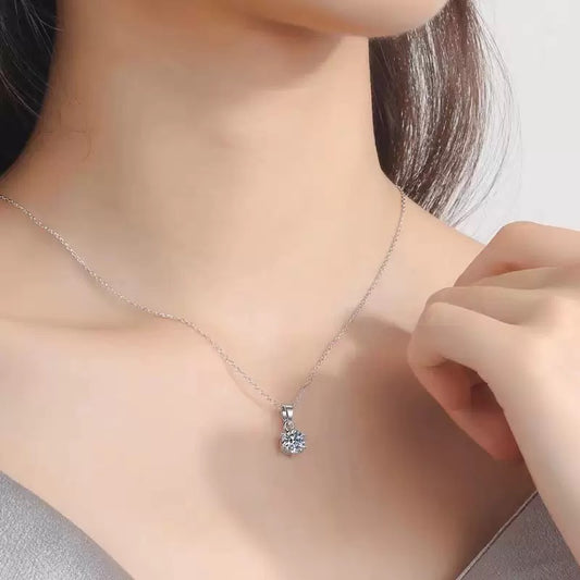 Six-Prong Moissanite Necklace
