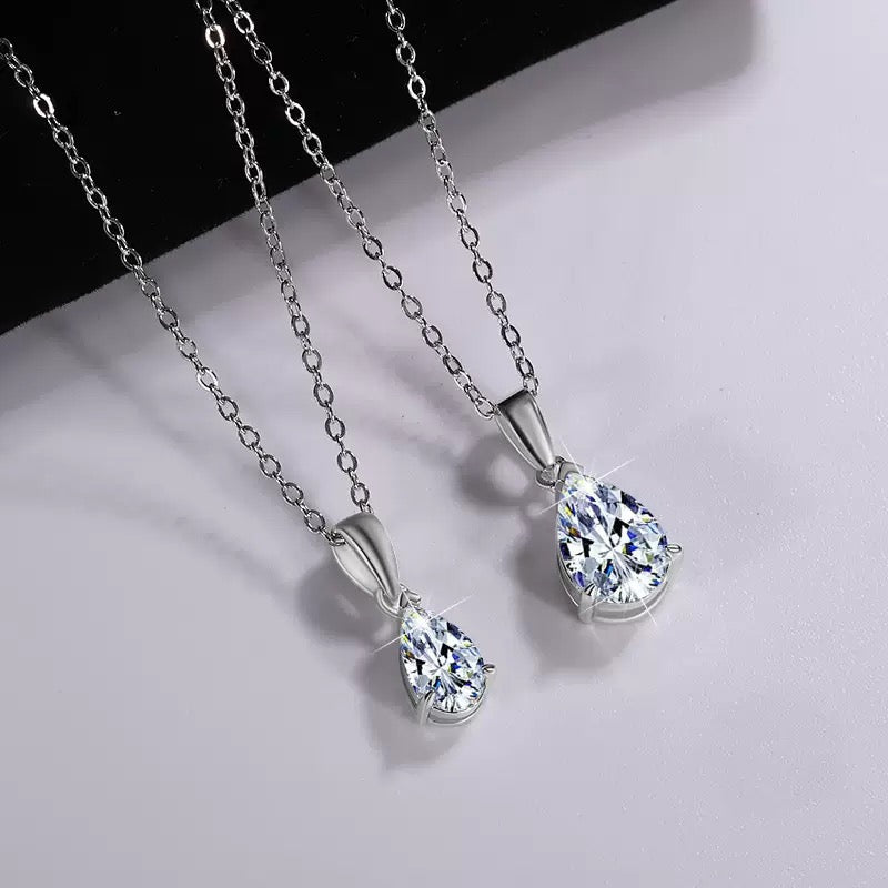 Pear Moissanite Necklace