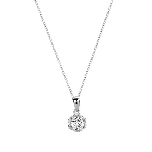 Silver Plum Radiance Moissanite Necklace