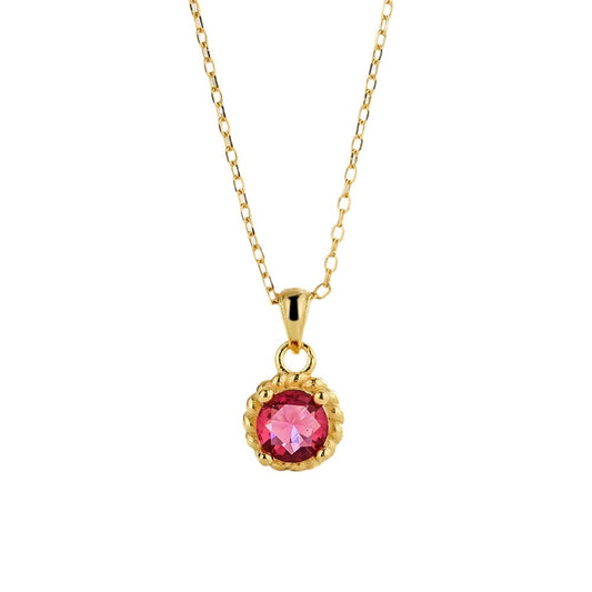 Crimson Rose Moissanite Necklace