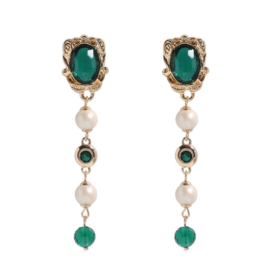 Emerald Harmony Drop Earrings