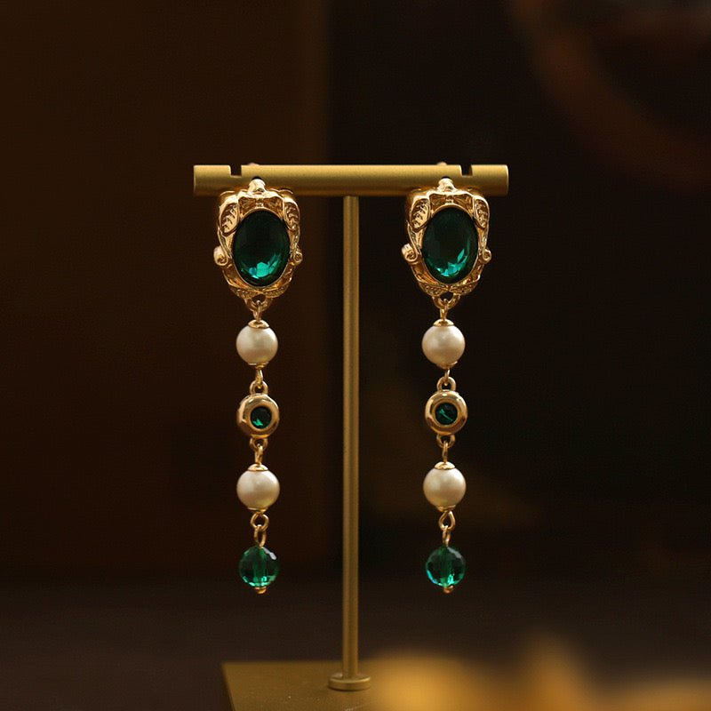 Emerald Harmony Drop Earrings