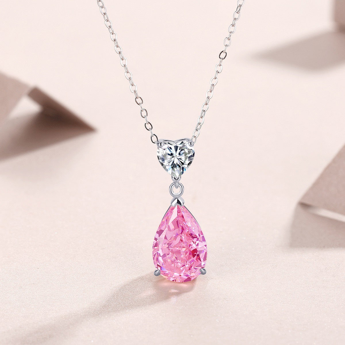 Pink Love Drop Necklace