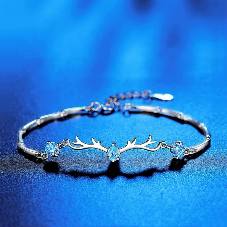 Blue Silver Antler Bracelet