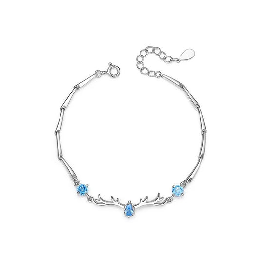 Blue Silver Antler Bracelet