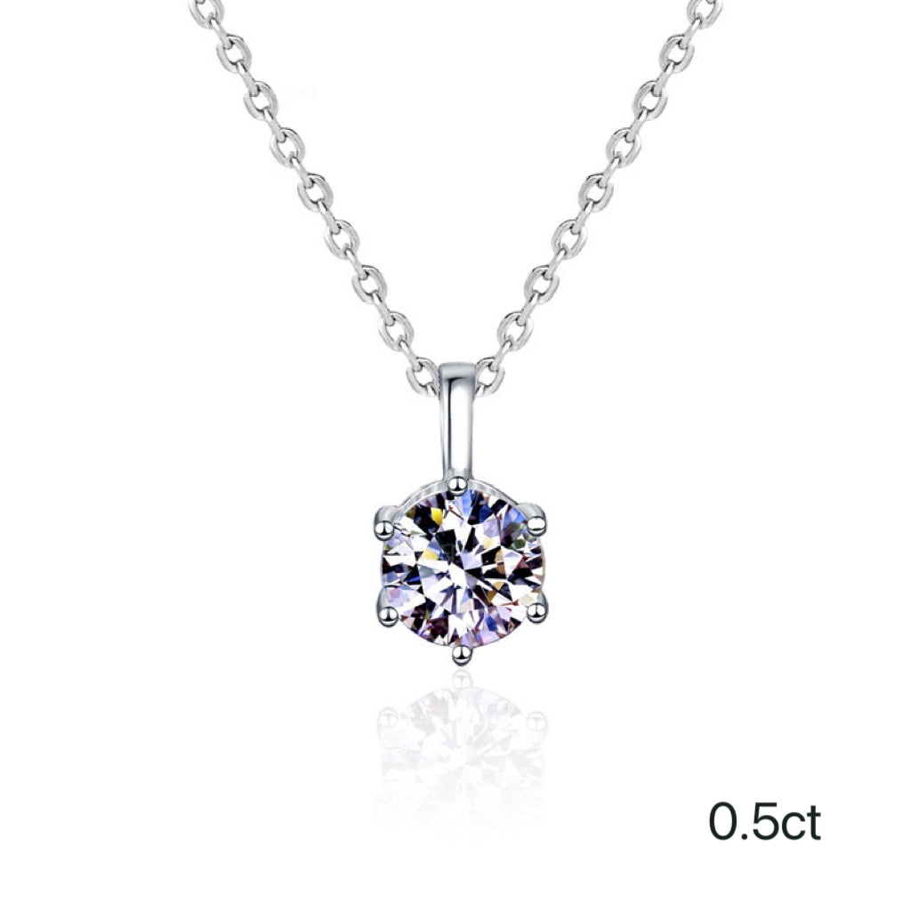 Six-Prong Moissanite Necklace