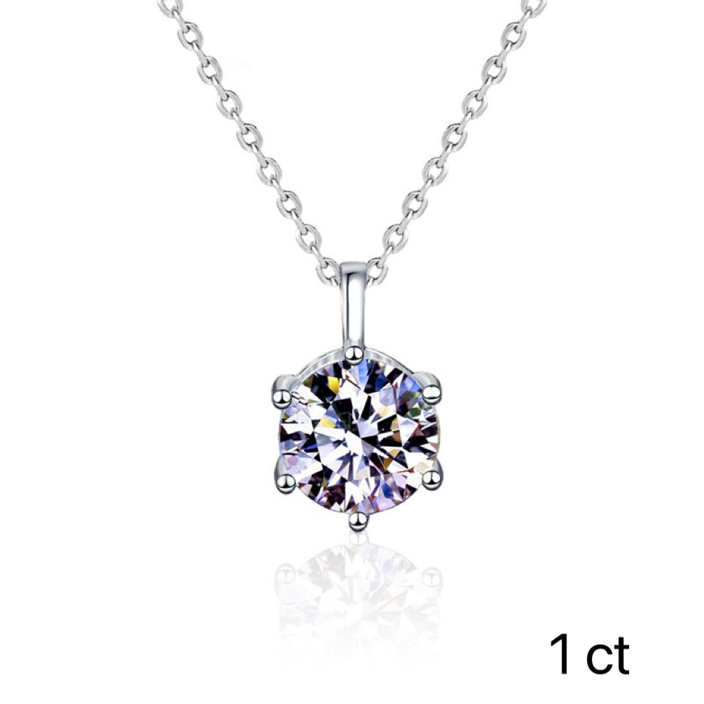 Six-Prong Moissanite Necklace