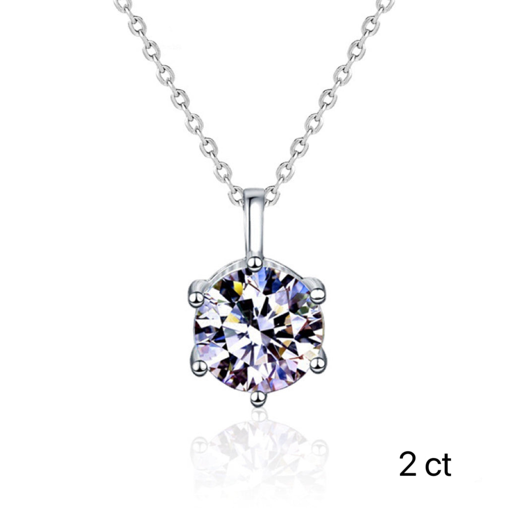 Six-Prong Moissanite Necklace