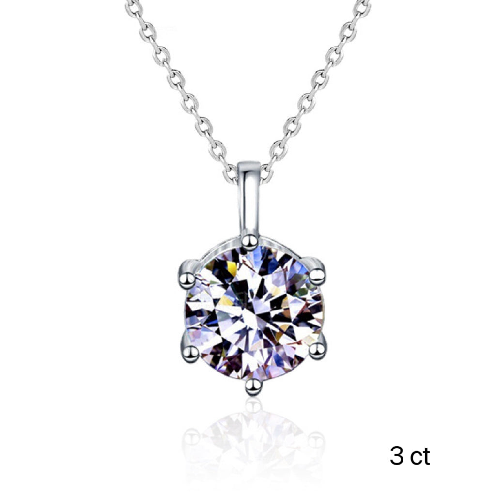 Six-Prong Moissanite Necklace