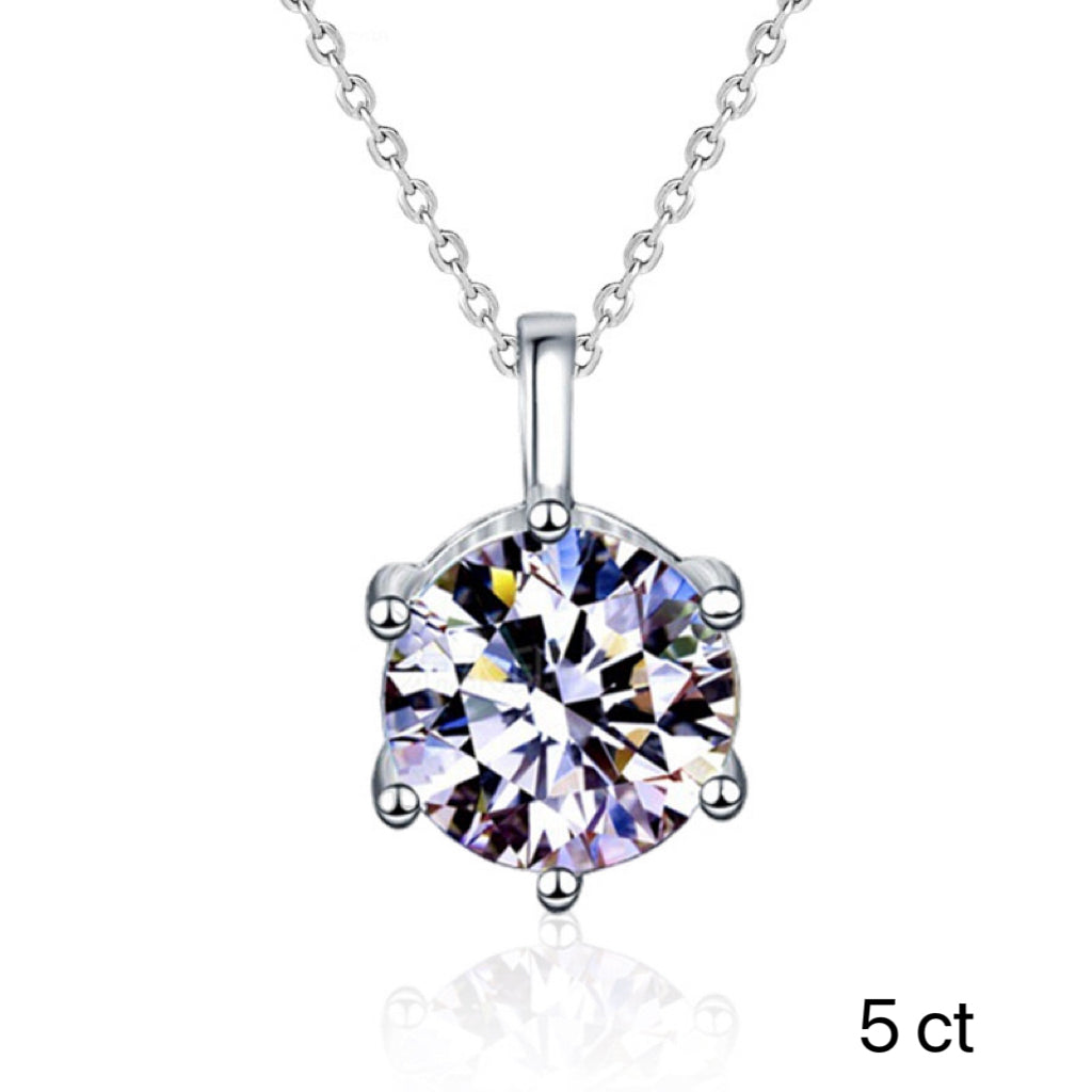 Six-Prong Moissanite Necklace