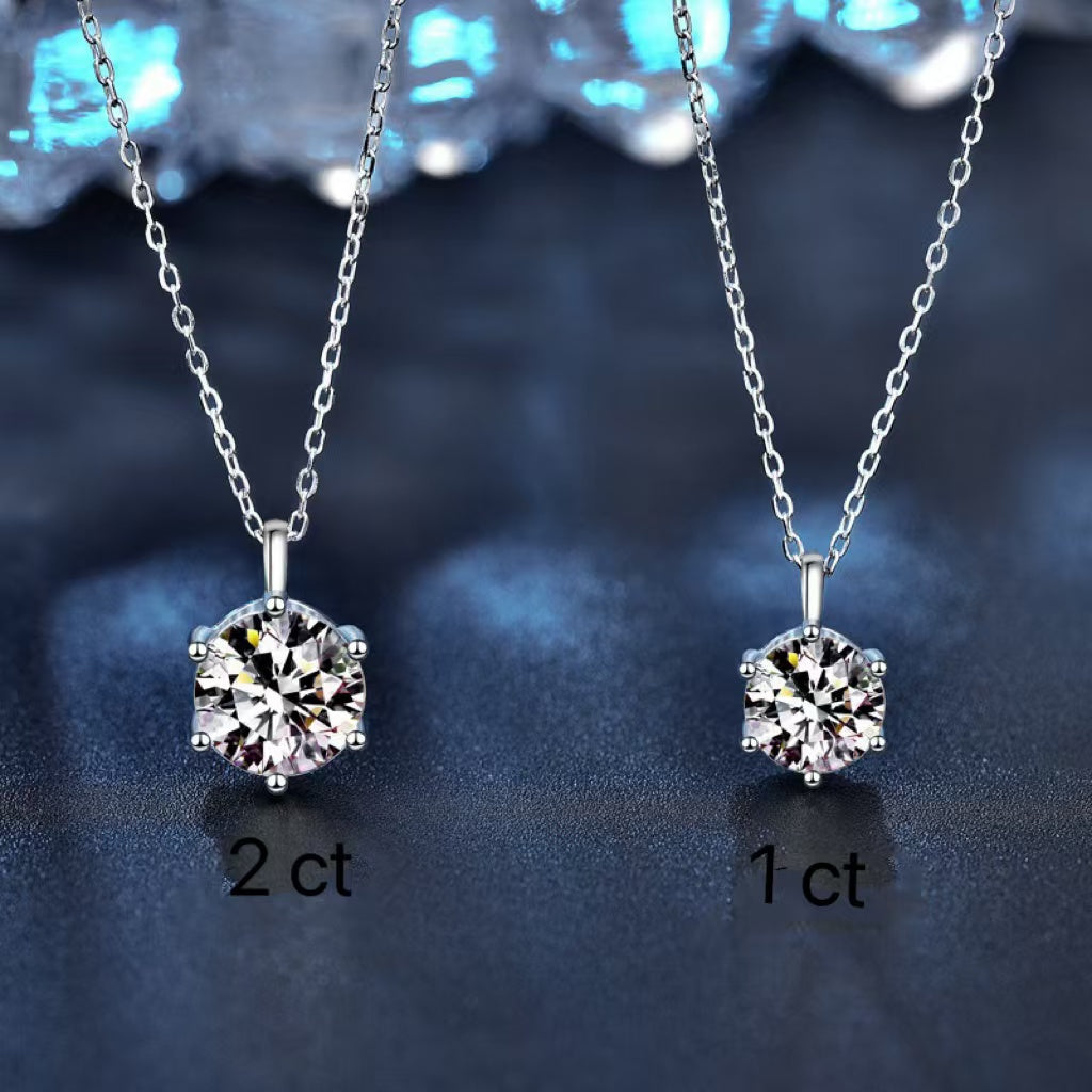 Six-Prong Moissanite Necklace