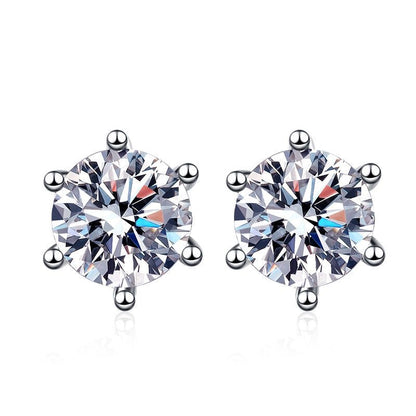 Six-Prong Moissanite Earrings