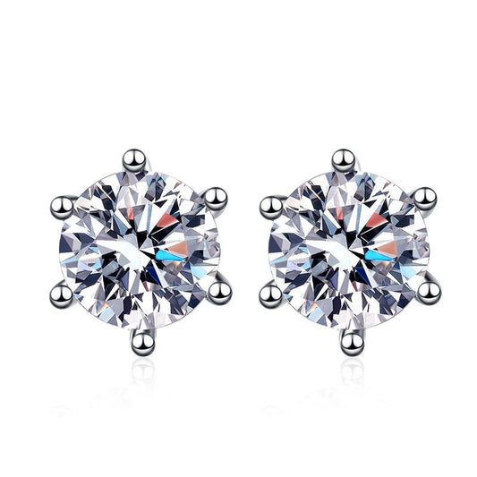 Six-Prong Moissanite Earrings