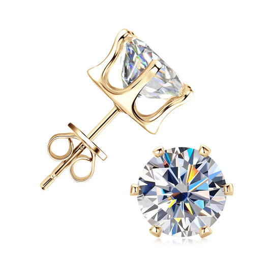 Six-Prong Moissanite Earrings