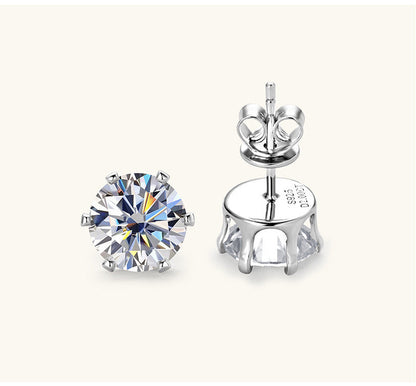 Six-Prong Moissanite Earrings