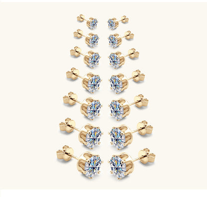 Six-Prong Moissanite Earrings
