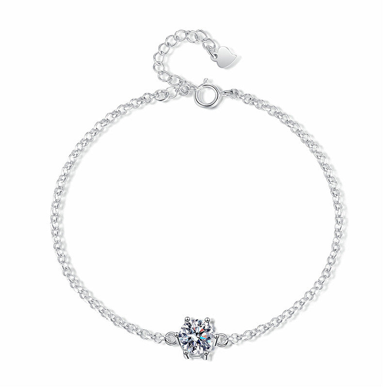 Six-Prong Moissanite Bracelet