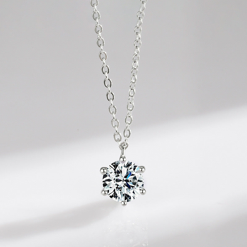 Six-Prong Moissanite Necklace