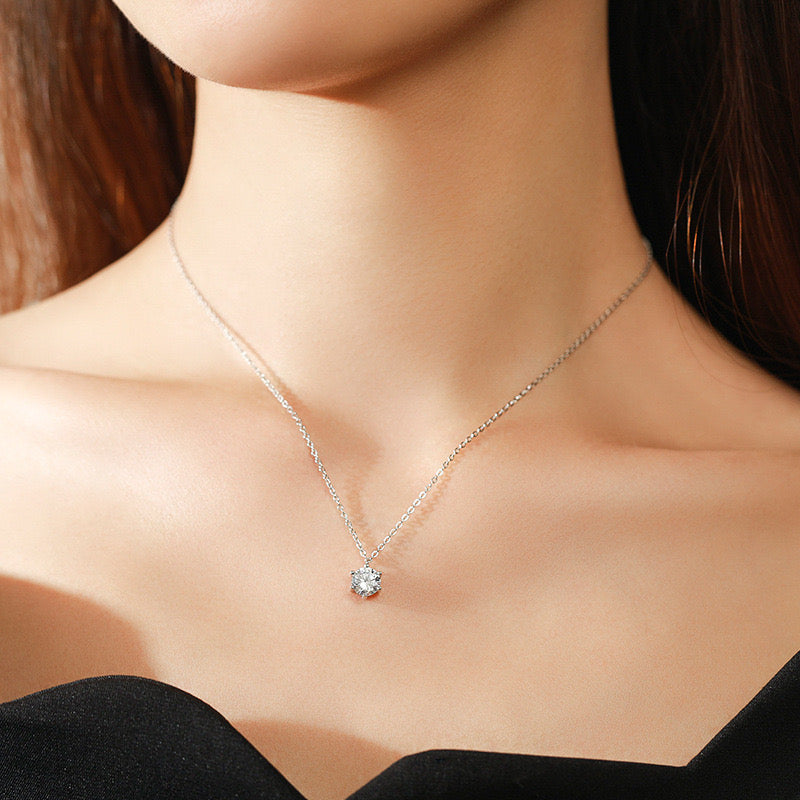 Six-Prong Moissanite Necklace