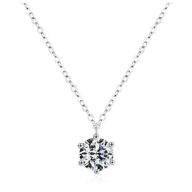 Six-Prong Moissanite Necklace