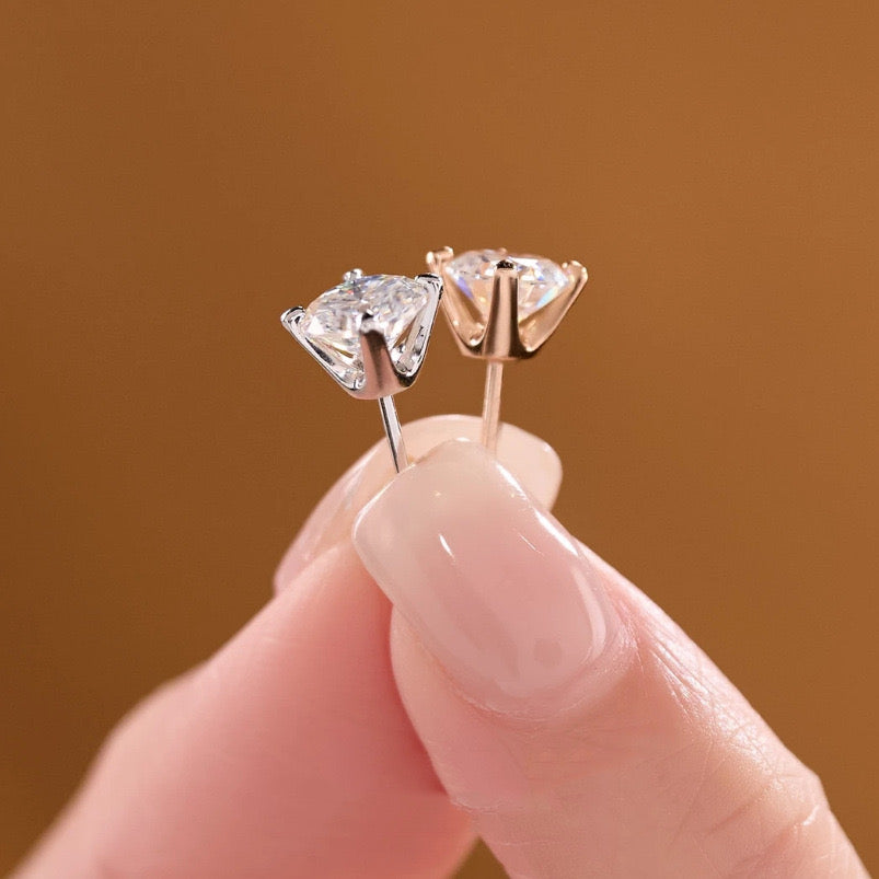 Four-Prong Moissanite Earrings