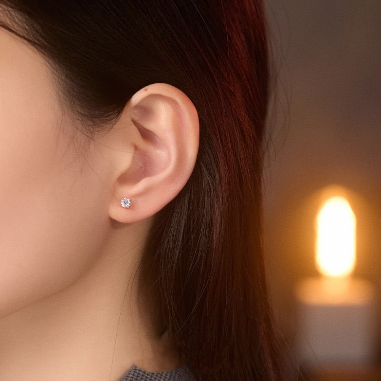 Four-Prong Moissanite Earrings