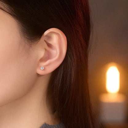 Four-Prong Moissanite Earrings