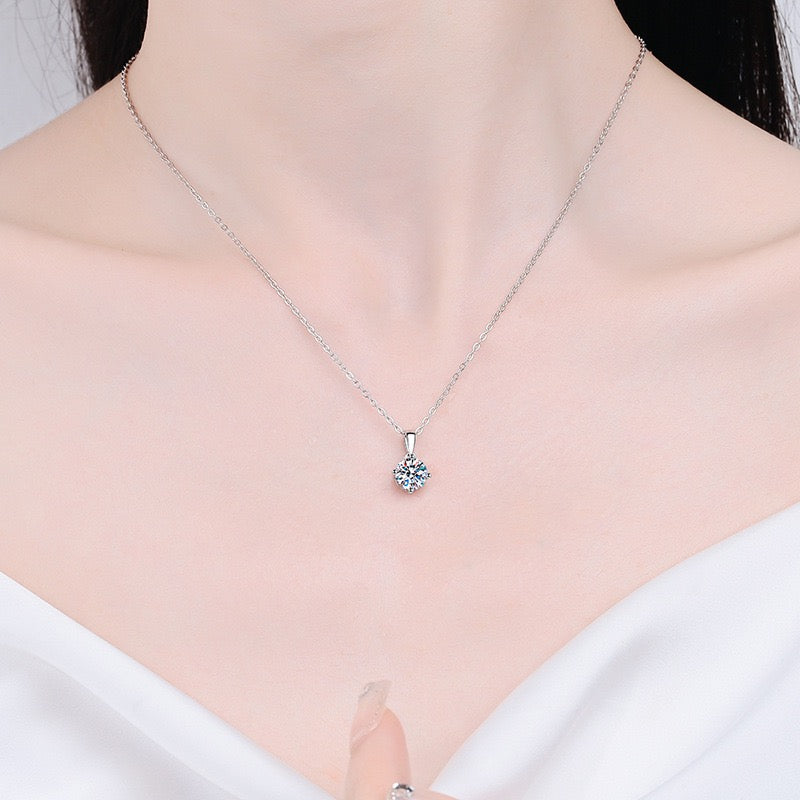 Four-Prong Moissanite Necklace