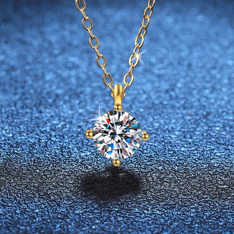 Four-Prong Moissanite Necklace